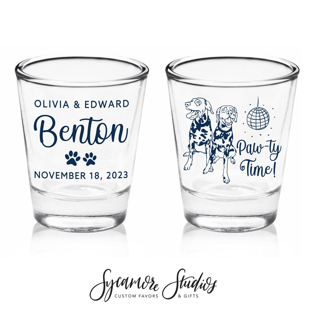 Double-Sided Shot Glass #141C - Mr & Mrs