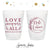 Can Cooler & Frosted Cup Package #156 - Love Conquers All - Custom - Wedding Favor Pack, Wedding Favors, Wedding Cups, Party Cups, Drink Cup
