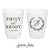 Can Cooler & Frosted Cup Package #211 - Floral Wreath Monogram - Party Favor, Wedding Favor Pack, Wedding Favors, Party Cups, Wedding Decor