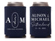 Wedding Can Cooler #258R - Monogram Floral