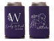 Wedding Can Cooler #275R - Kissing Portrait Illustration