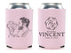 Wedding Can Cooler #273R - Kissing Portrait Illustration