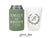 Can Cooler & Frosted Cup Package #211 - Floral Wreath Monogram - Party Favor, Wedding Favor Pack, Wedding Favors, Party Cups, Wedding Decor
