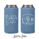 Slim Wedding Can Cooler #239S - Let's Pawty - Custom Pet Illustration