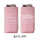 Slim Wedding Can Cooler #228S - Custom Venue Illustration