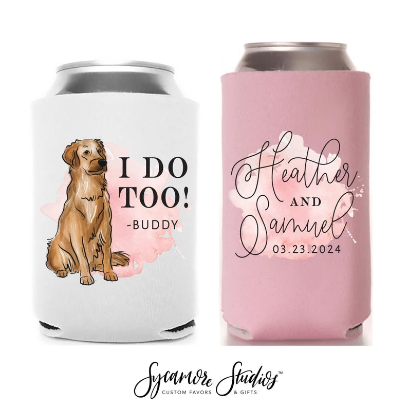 Wedding Regular & Slim Can Cooler Package #10FRS - Full Color - Cheers - Pet Can popular Coolers, Dog Can Cooler, Wedding Favors, Wedding Favor