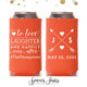 Slim 12oz Wedding Can Cooler #34S - Hearts and Arrows