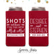Slim 12oz Wedding Can Cooler #91S - Shots and Kisses