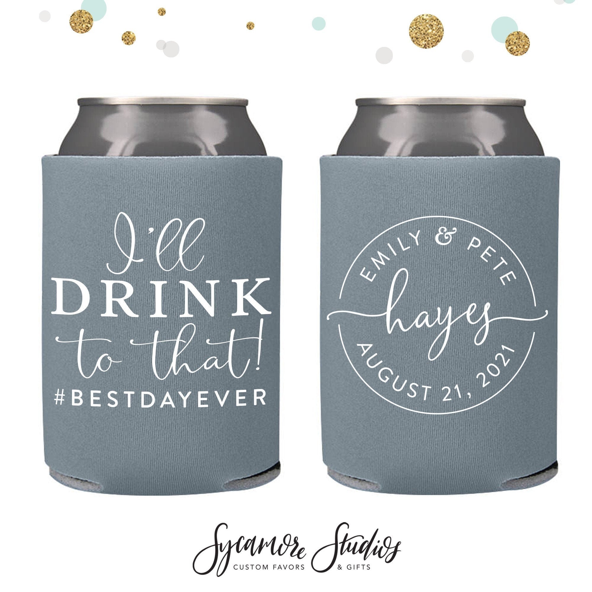 Wedding Can Cooler #151R – Sycamore Studios - Main Image