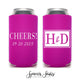 Slim 12oz Wedding Can Cooler #44S - What Happens at the Beach