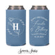 Monogram Anniversary - Slim 12oz Wedding Can Cooler #4S